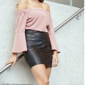 Black Pleather Mini Skirt